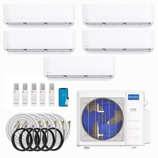 MRCOOL DIY 5th Gen Multi-Zone 5-Zone 36,000 BTU 23 SEER2 (6K + 9K + 9K + 9K + 18K) Ductless Mini Split Heat Pump & Air Conditioner