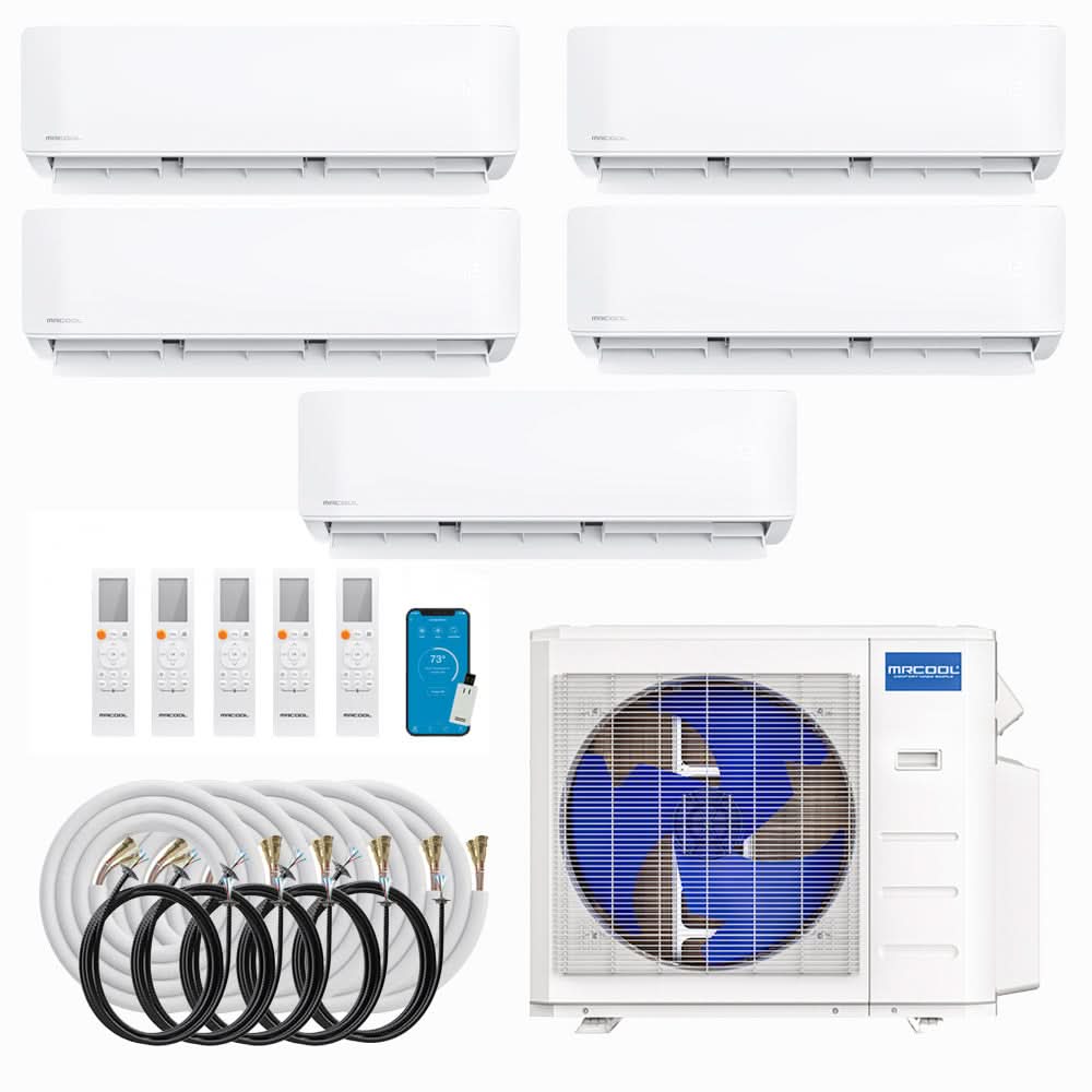 MRCOOL DIY 5th Gen Multi-Zone 5-Zone 36,000 BTU 23 SEER2 (9K + 9K + 9K + 9K + 12K) Ductless Mini Split Heat Pump & Air Conditioner