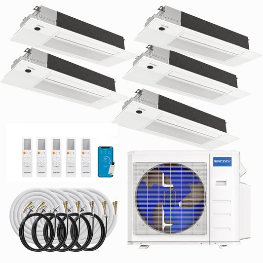 MRCOOL DIY 5th Gen Multi-Zone 5-Zone 36,000 BTU 23 SEER2 (6K + 6K + 6K + 6K + 18K) Ductless Mini Split Heat Pump & Air Conditioner with Ceiling Cassette Units