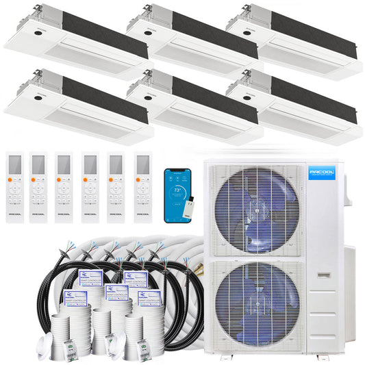 MRCOOL DIY 5th Gen Multi-Zone 6-Zone 55,000 BTU 22 SEER2 (6K + 9K + 9K + 9K + 9K + 18K) Ductless Mini Split Heat Pump & Air Conditioner with Ceiling Cassette Units