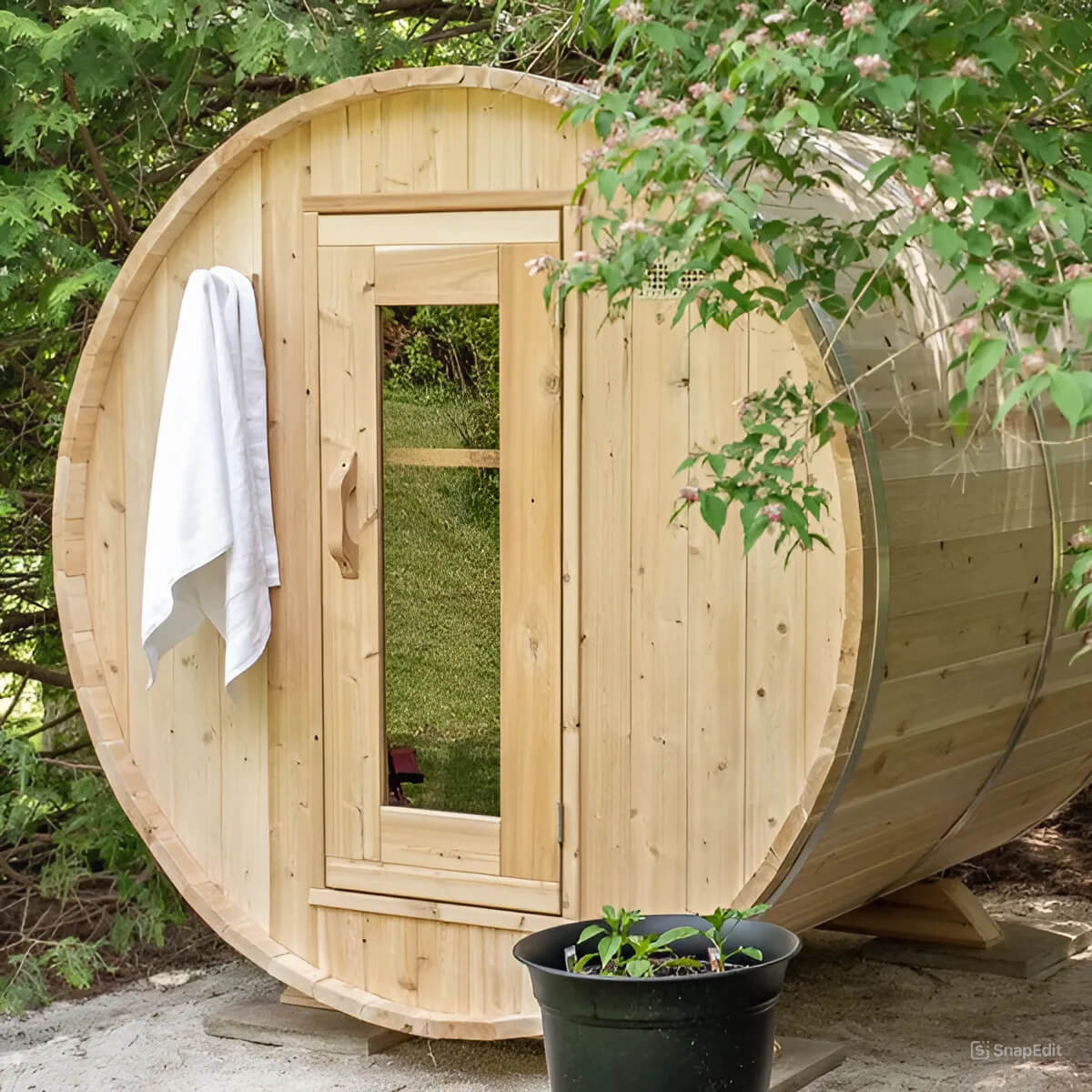 Canadian Timber Harmony 2-4 Person Barrel Sauna - CTC22W - Select Saunas