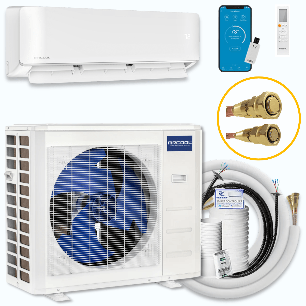 MRCOOL DIY 5th Gen E-Star 12,000 BTU Single-Zone Mini Split System Full System Package with 25 ft. Pre-Charged Line Set 115V, DIY-12-HP-WM-115D25-0
