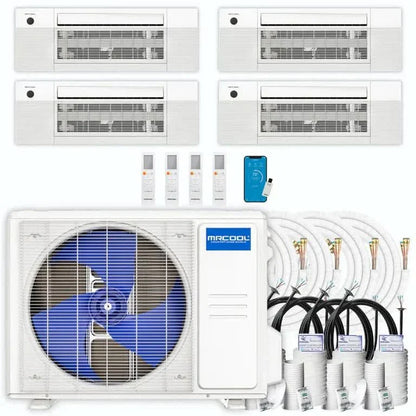 MRCOOL DIY 5th Gen 4-Zone 27,000 BTU 23 SEER2 (6K + 6K + 9K + 12K) Ductless Mini Split Heat Pump & Air Conditioner with Ceiling Cassette Units