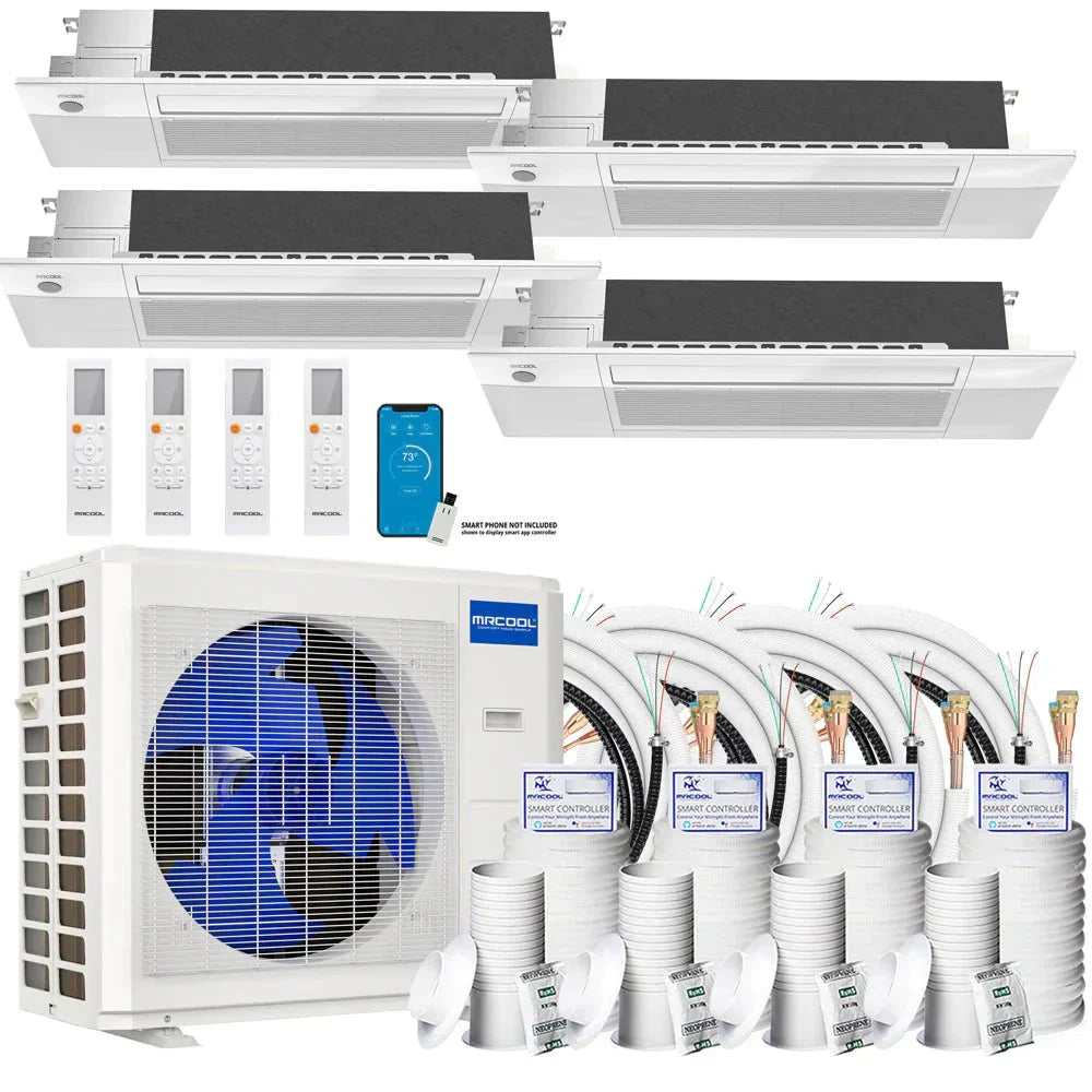 MRCOOL DIY 5th Gen 4-Zone 27,000 BTU 23 SEER2 (6K + 9K + 9K + 9K) Ductless Mini Split Heat Pump & Air Conditioner with Ceiling Cassette Units