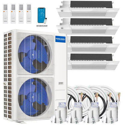 MRCOOL DIY 5th Gen Multi-Zone 4-Zone 48,000 BTU 22 SEER2 (6K + 12K + 12K + 12K) Ductless Mini Split Heat Pump & Air Conditioner with Ceiling Cassette Units