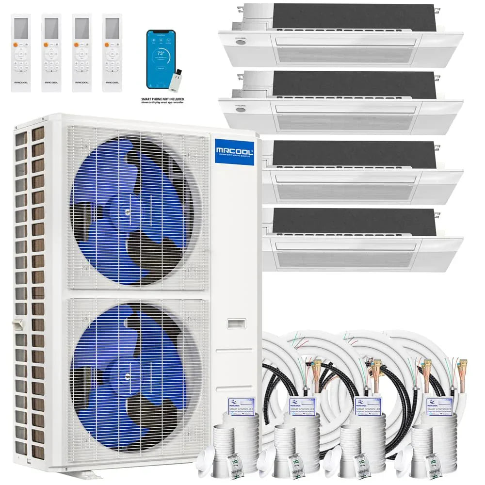 MRCOOL DIY 5th Gen Multi-Zone 4-Zone 48,000 BTU 22 SEER2 (12K + 12K + 12K + 18K) Ductless Mini Split Heat Pump & Air Conditioner with Ceiling Cassette Units