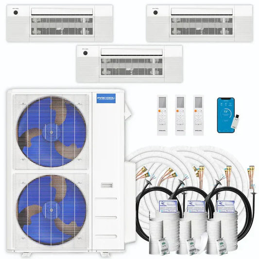 MRCOOL DIY 5th Gen Multi-Zone 3-Zone 48,000 BTU 22 SEER2 (6K + 6K + 18K) Ductless Mini Split Heat Pump & Air Conditioner with Ceiling Cassette Units