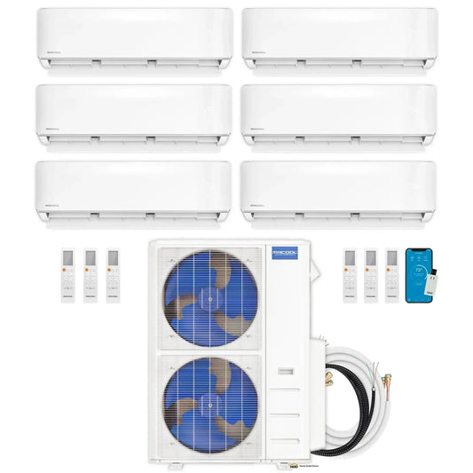 MRCOOL DIY 5th Gen Multi-Zone 6-Zone 55,000 BTU 22 SEER2 (9K + 9K + 9K + 9K + 9K + 24K) Ductless Mini Split Heat Pump & Air Conditioner