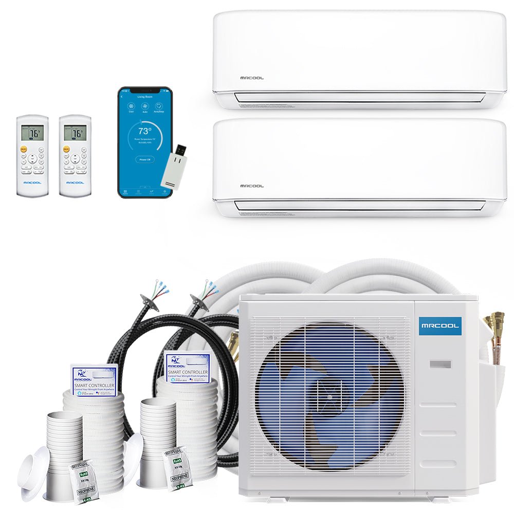 MRCOOL DIY 5th Gen Multi-Zone 2-Zone 18,000 BTU 24 SEER2 (9K + 9K) Ductless Mini Split Heat Pump & Air Conditioner