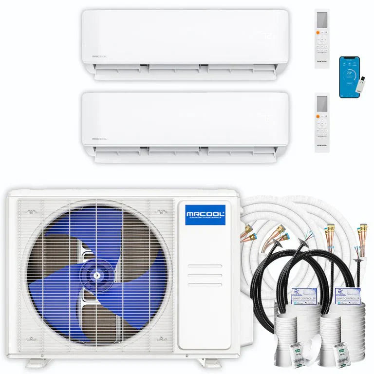 MRCOOL DIY 5th Gen Multi-Zone 2-Zone 18,000 BTU 24 SEER2 (9K + 9K) Ductless Mini Split Heat Pump & Air Conditioner