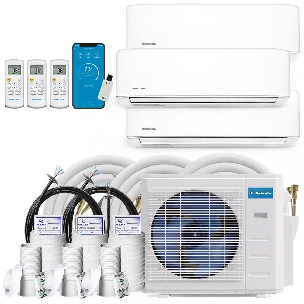 MRCOOL DIY 5th Gen Multi-Zone 3-Zone 18,000 BTU 23.9 SEER2 (6K + 9K + 9K) Ductless Mini Split Heat Pump & Air Conditioner