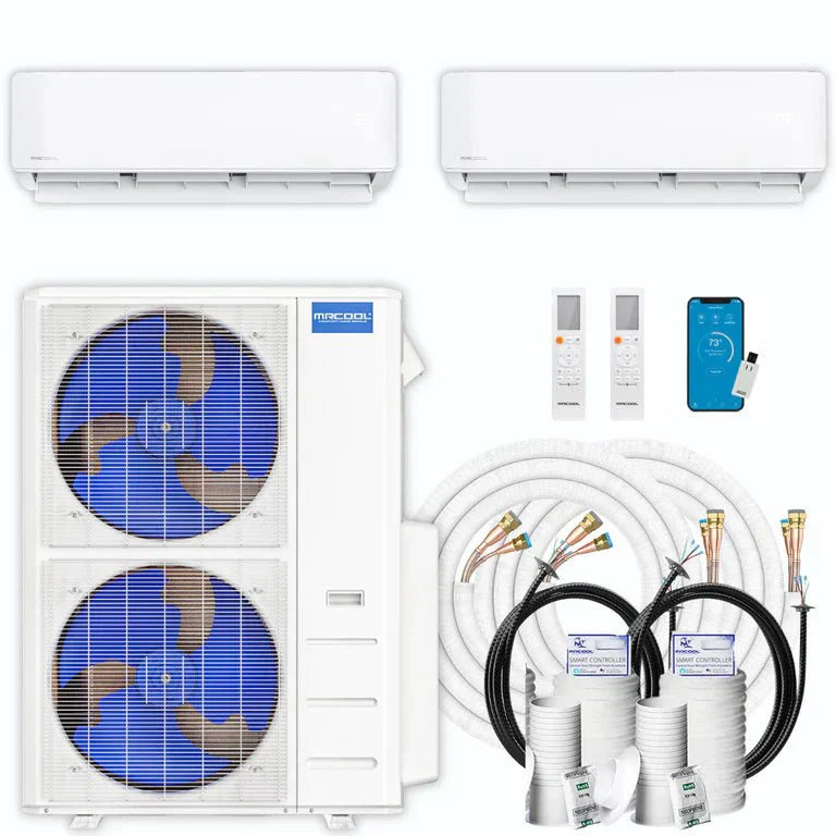 MRCOOL DIY 5th Gen Multi-Zone 2-Zone 48,000 BTU 22 SEER2 (18K + 24K) Ductless Mini Split Heat Pump & Air Conditioner