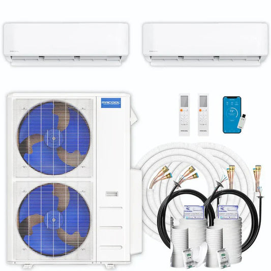 MRCOOL DIY 5th Gen Multi-Zone 2-Zone 48,000 BTU 22 SEER2 (24K + 24K) Ductless Mini Split Heat Pump & Air Conditioner