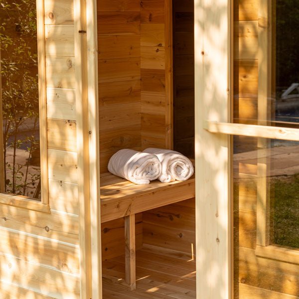 Dundalk Leisurecraft Georgian Cabin 2–6 Person Capacity Outdoor Sauna Suite with Dedicated Changing Room