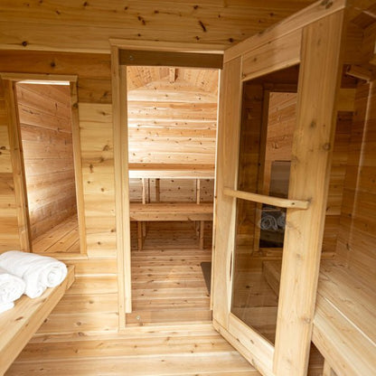 Dundalk Leisurecraft Georgian Cabin 2–6 Person Capacity Outdoor Sauna Suite with Dedicated Changing Room