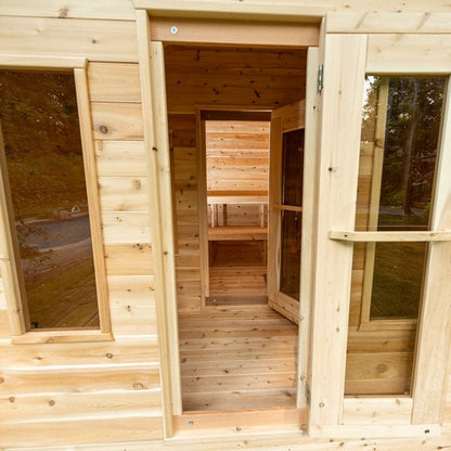 Dundalk Leisurecraft Georgian Cabin 2–6 Person Capacity Outdoor Sauna Suite with Dedicated Changing Room