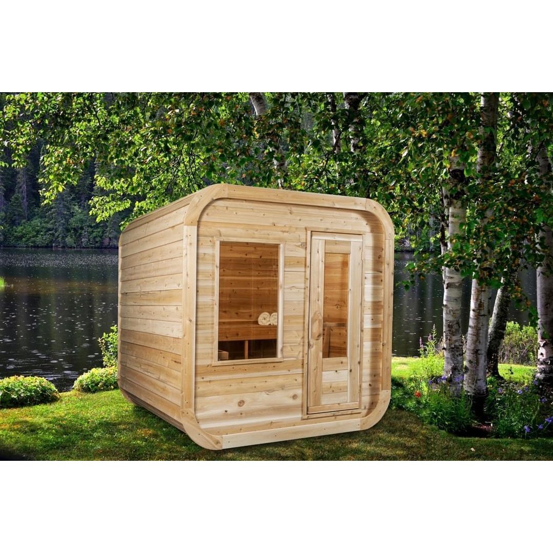 Dundalk Leisurecraft Luna 2–4 Person Capacity Cube Cabin-Style Sauna Unit