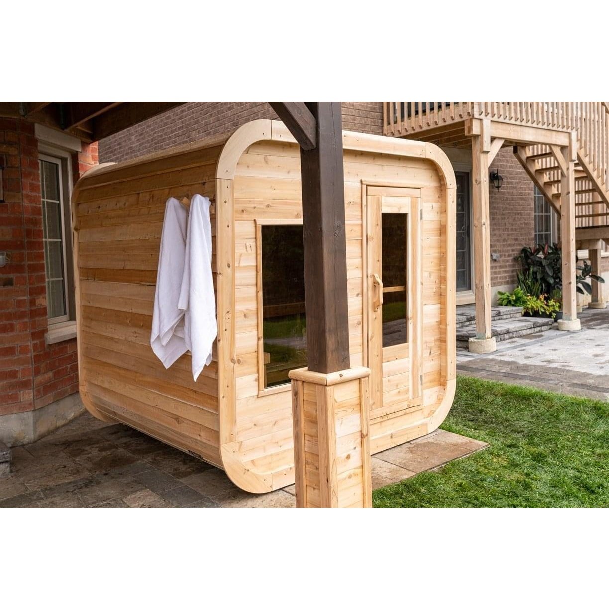 Dundalk Leisurecraft Luna 2–4 Person Capacity Cube Cabin-Style Sauna Unit